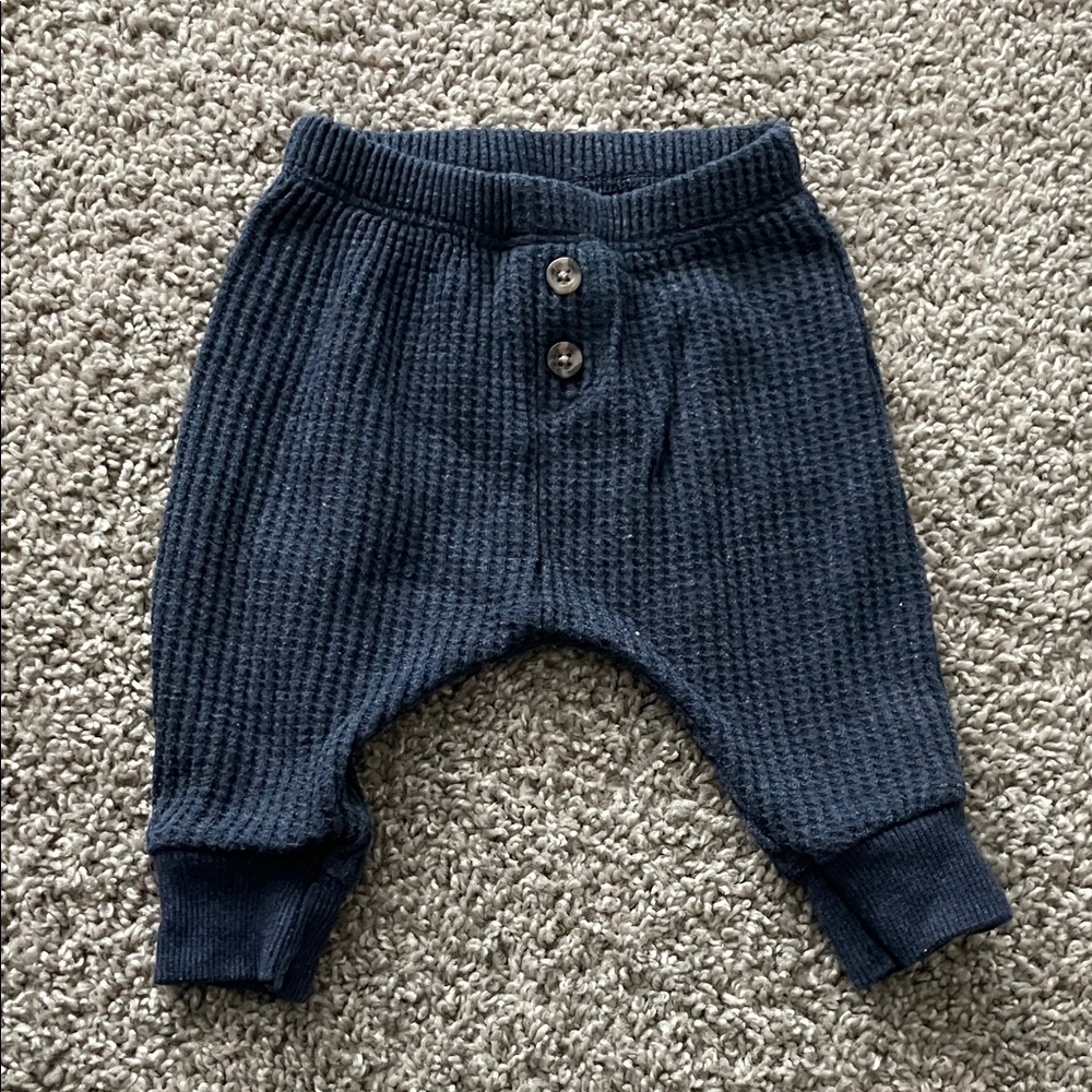 Navy Blue Waffle Knit Baby Pants